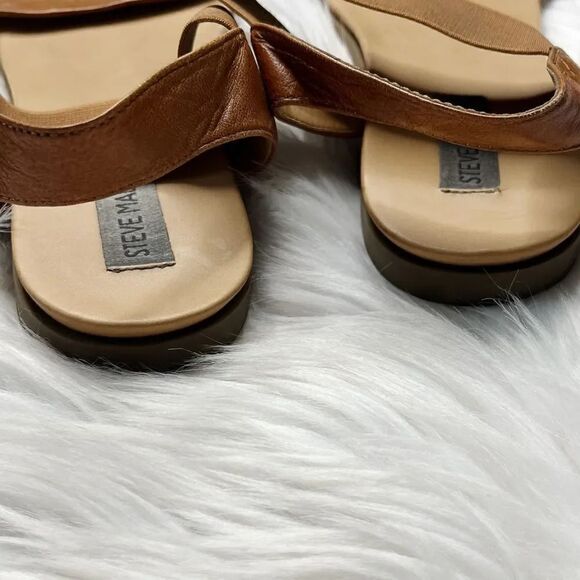 Steve Madden Strappy Flat Sandals Brown and Tan Size 9 - Picture 4 of 6